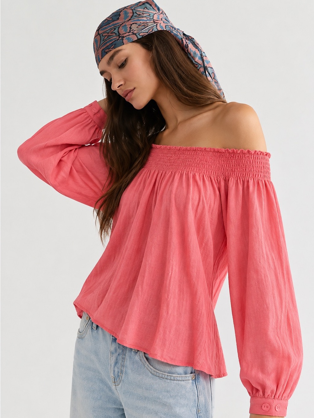 Reitmans Off-Shoulder Blouse in Pink Size Medium